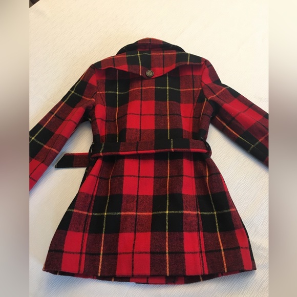 Girls wool blend trench style coat - Picture 3 of 6